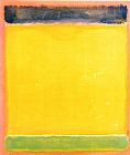 Blue Canvas Paintings - Untitled Blue Yellow Green on Red 1954